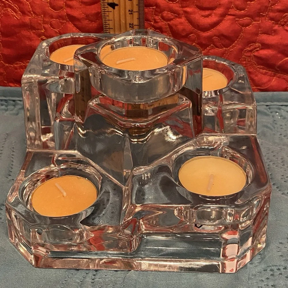 Partylite Candle Holder Vintage Glass Crystal Tiered 5 Votive Tealight‎ Germany - Picture 8 of 10